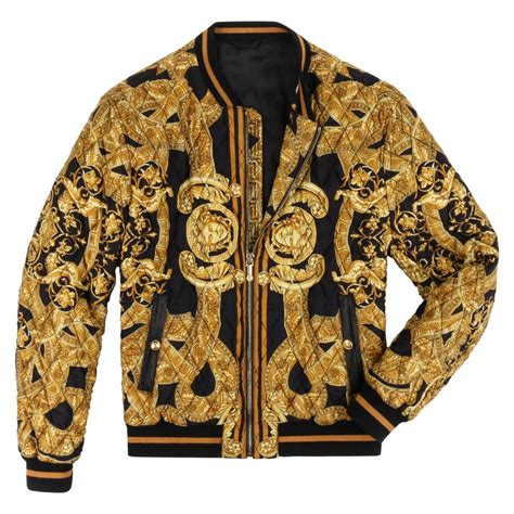 versace jacke schwarz gold|net a porter versace jacket.